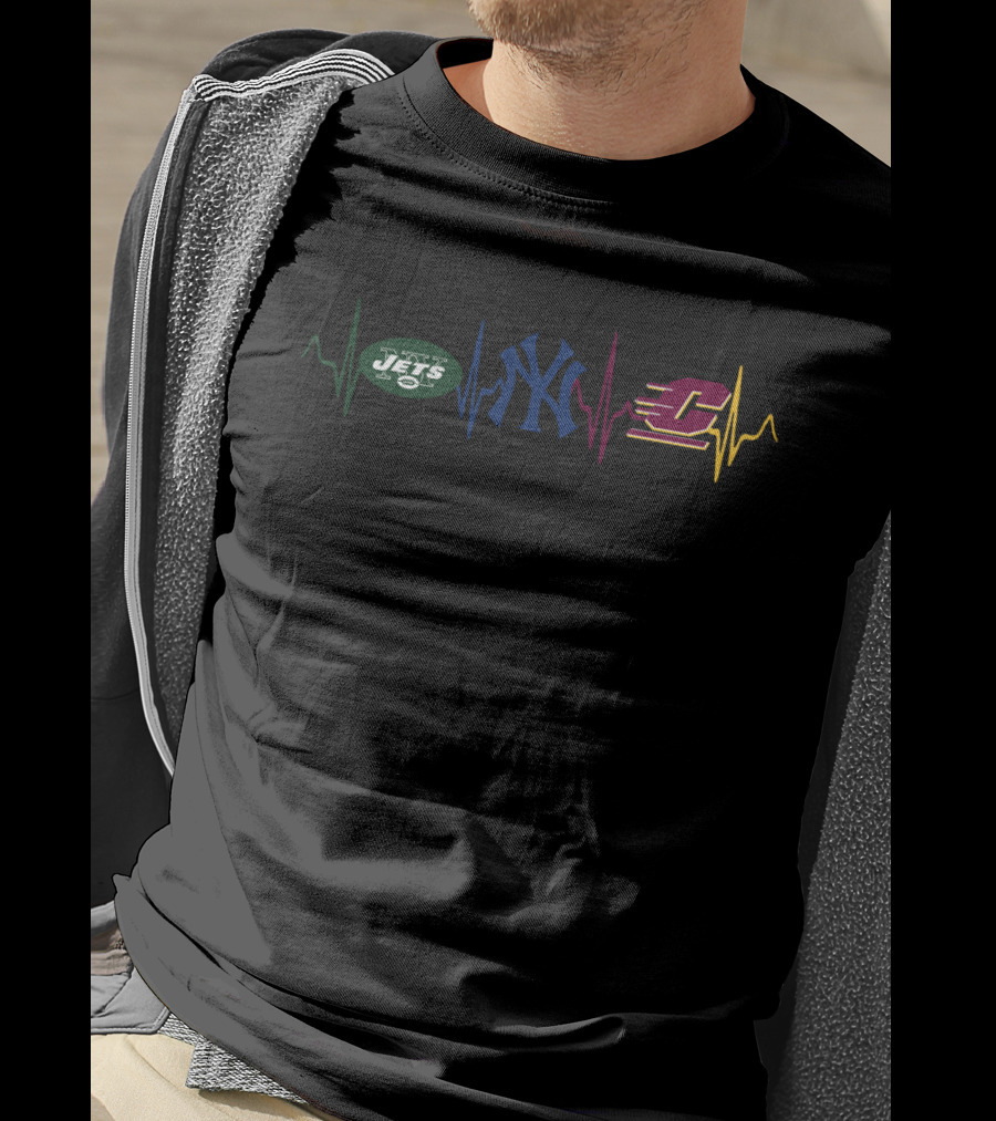 Jets Yankees Cmc Heartbeat T-Shirt