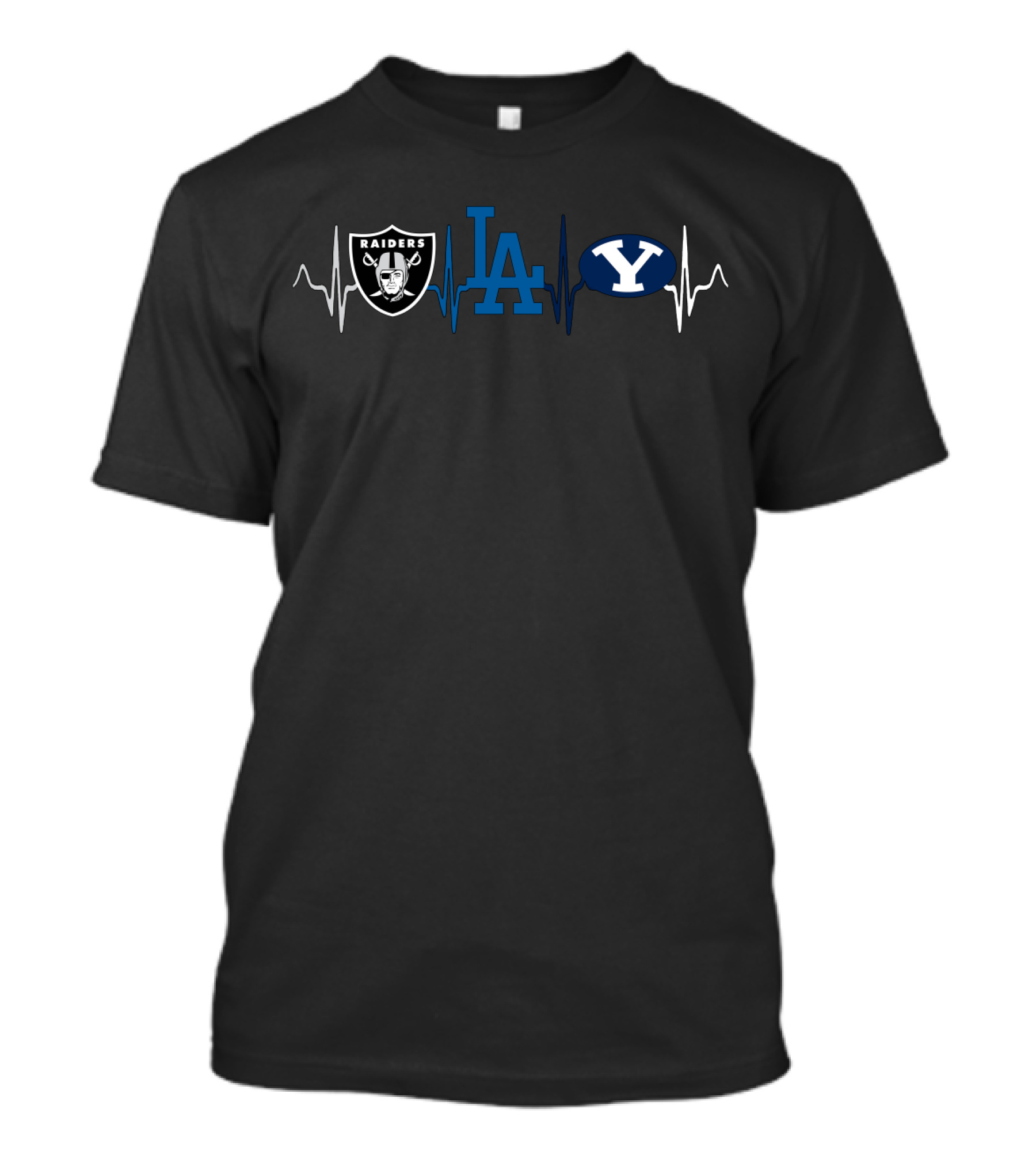 Raider Nation Dodgers La Byu Football Heartbeat T-Shirt