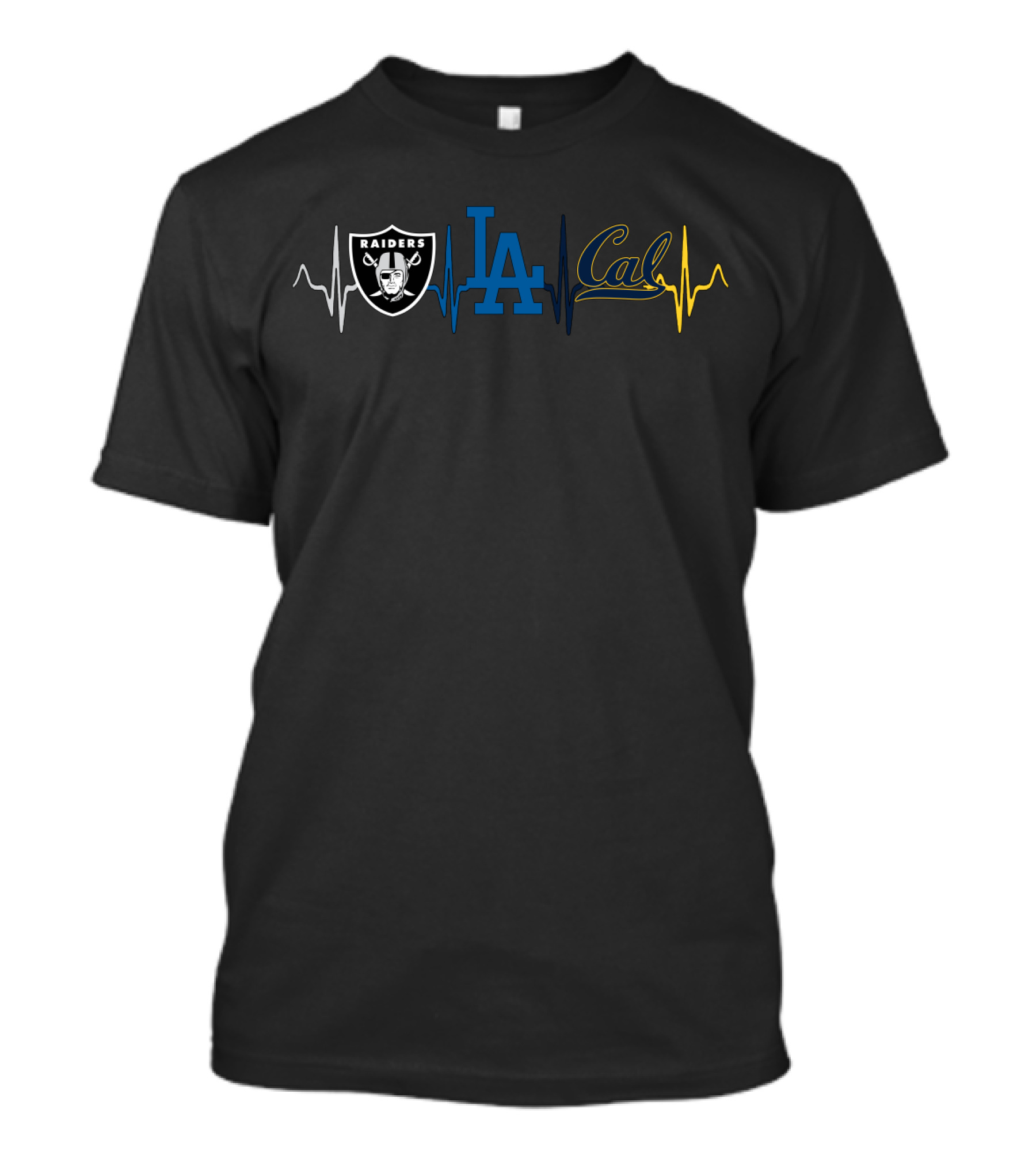 Raiders La Dodgers Cal Heartbeat Cgb T-Shirt