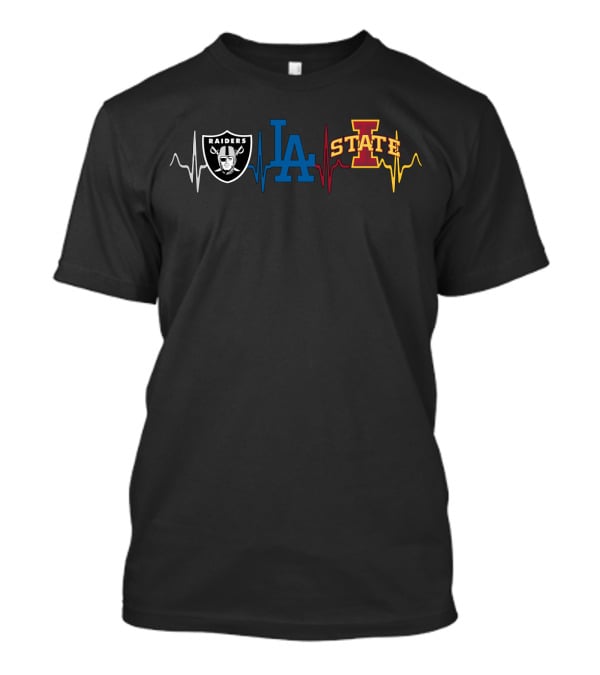 Raiders Dodgers Iowa State Heartbeat T-Shirt