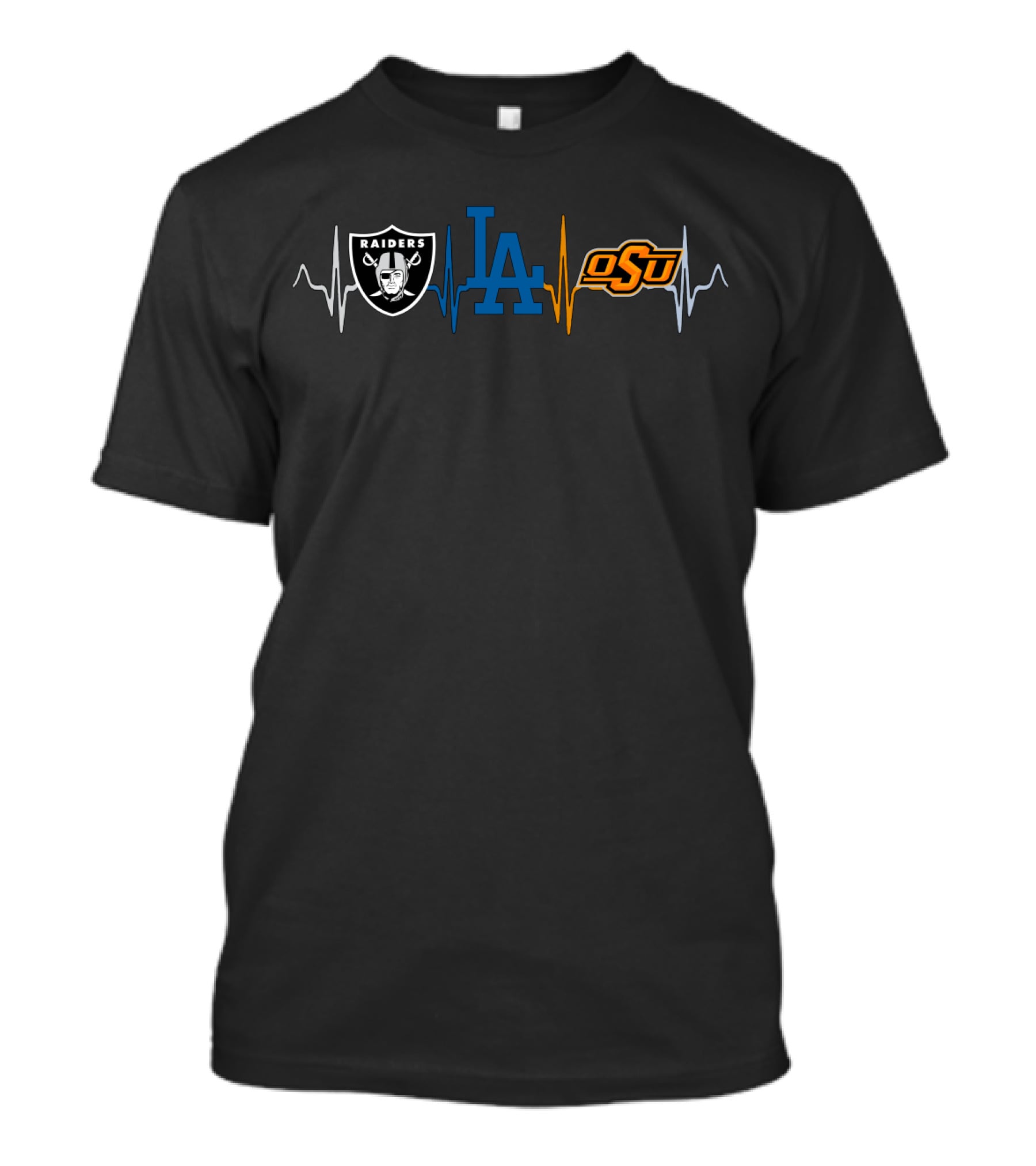 Raiders La Dodgers Osu Heartbeat T-Shirt