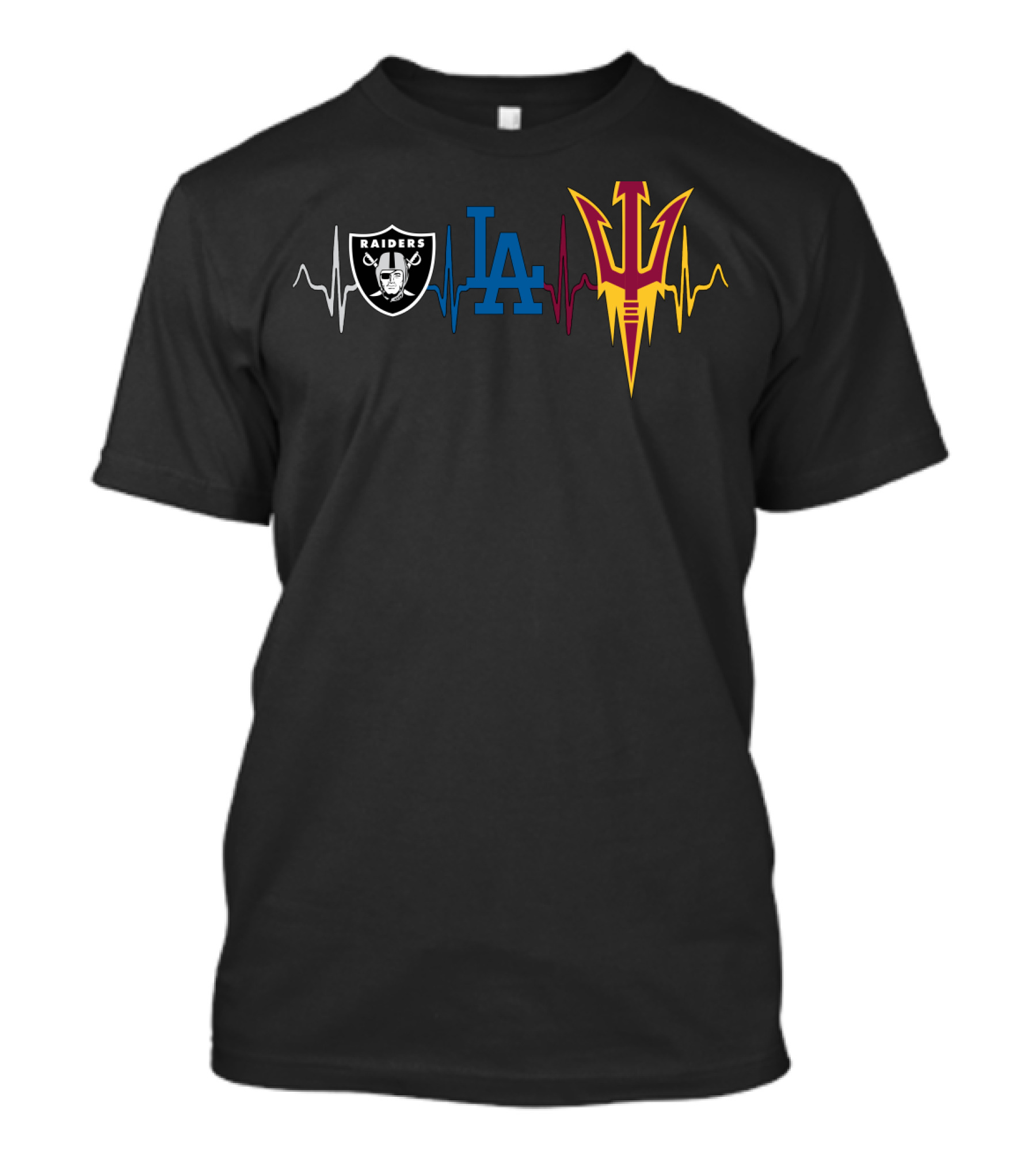 Raiders La Dodgers Arizona State Heartbeat T-Shirt