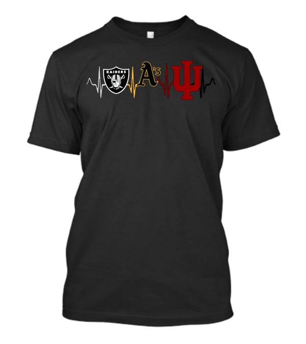 Raiders A's Indiana University Heartbeat T-Shirt