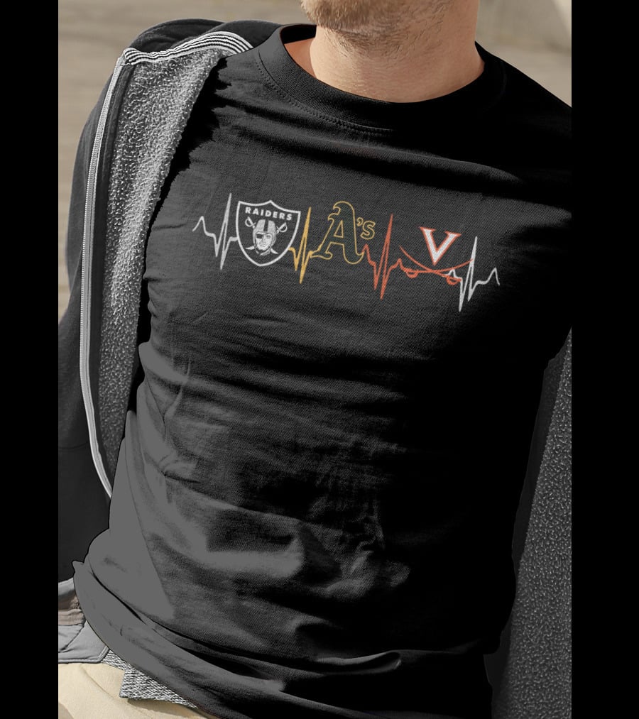 Raiders A's Virginia Heartbeat Fans T-Shirt