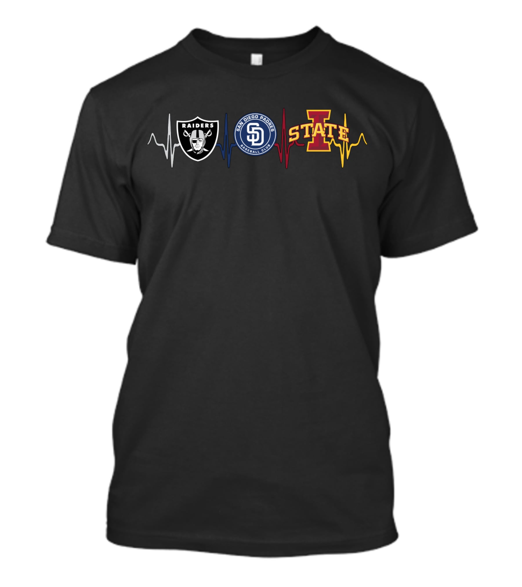 Raiders San Diego Padres Iowa State Heartbeat T-Shirt