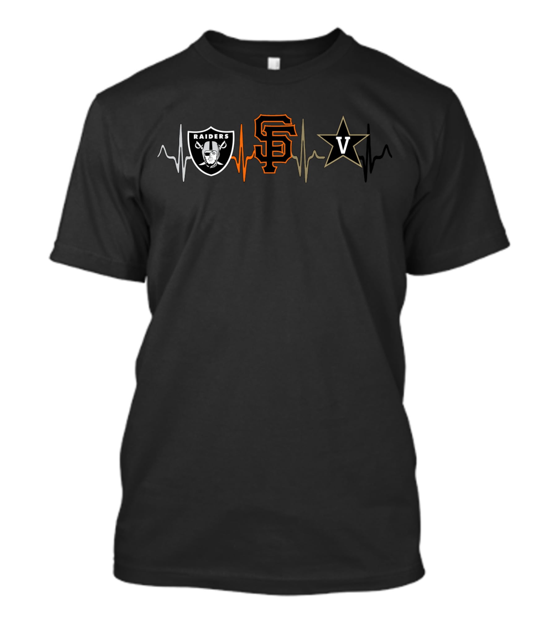 Raiders Giants Vanderbilt Heartbeat T-Shirt
