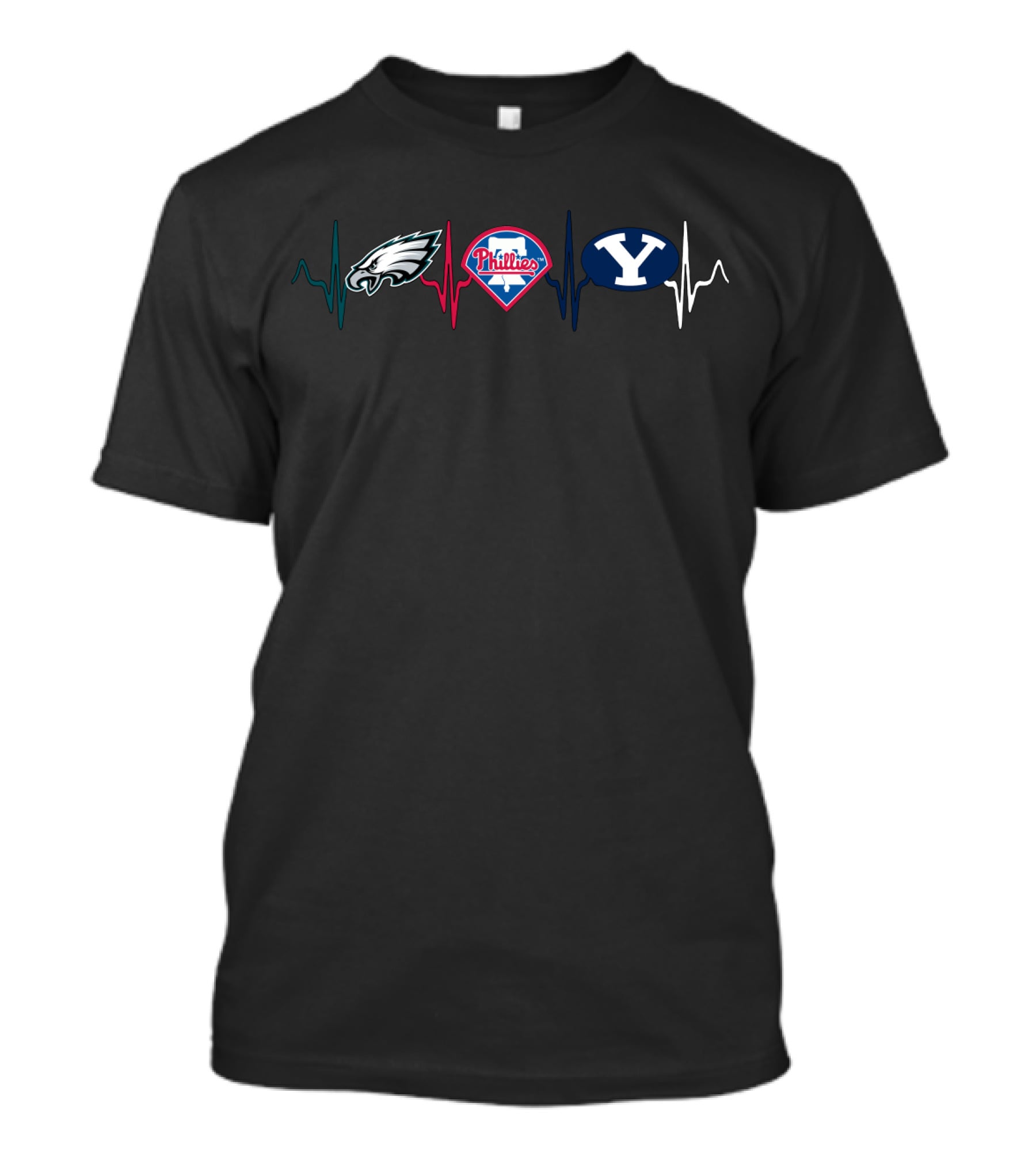 Eagles Phillies Byu Heartbeat T-Shirt