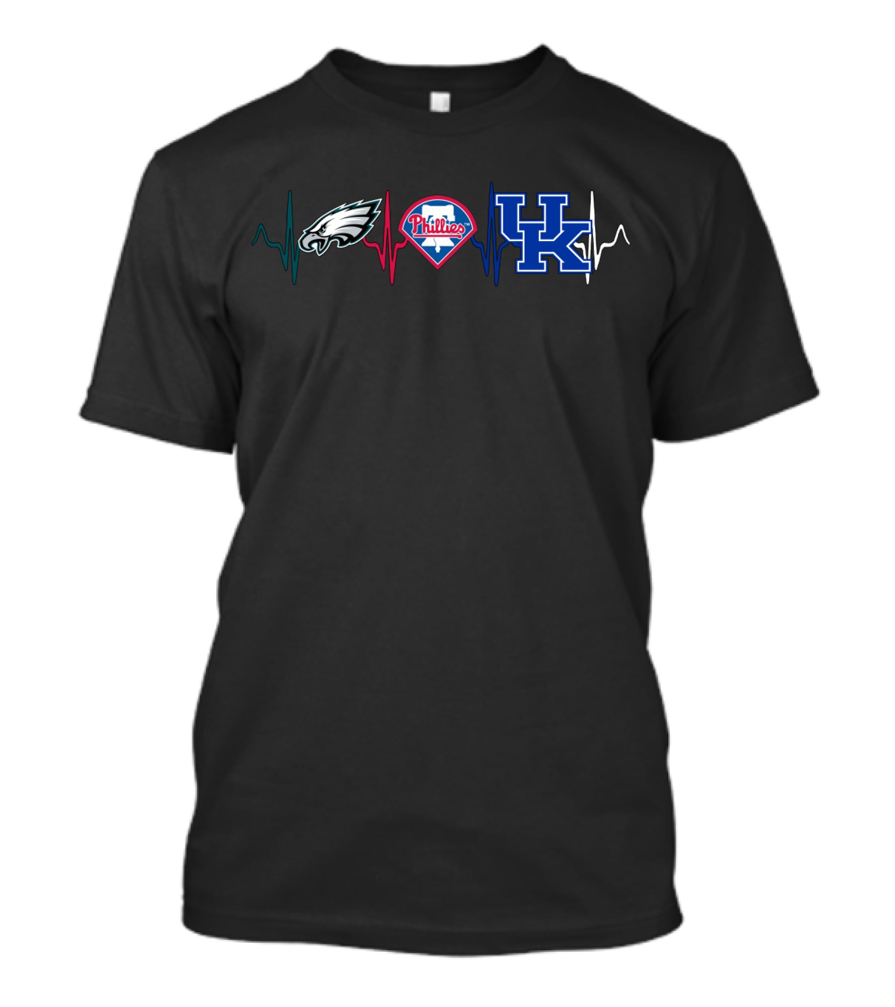 Eagles Phillies Kentucky Wildcats Heartbeat T-Shirt