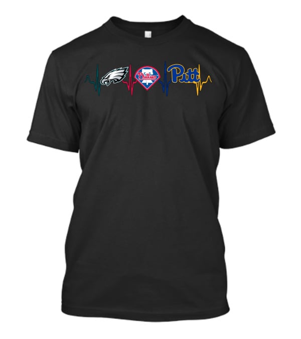 Philadelphia Eagles Phillies Pitt Panthers Heartbeat Sports Passion T-Shirt