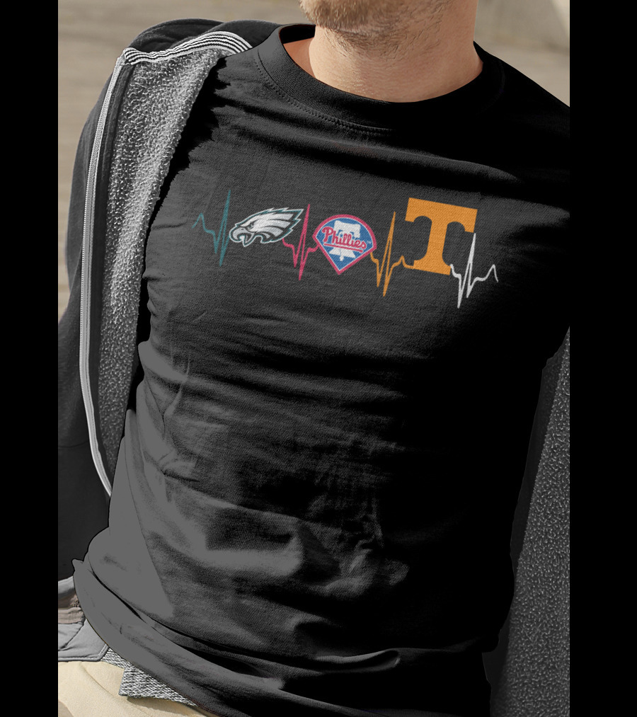 Eagles Phillies Tennessee Heartbeat T-Shirt