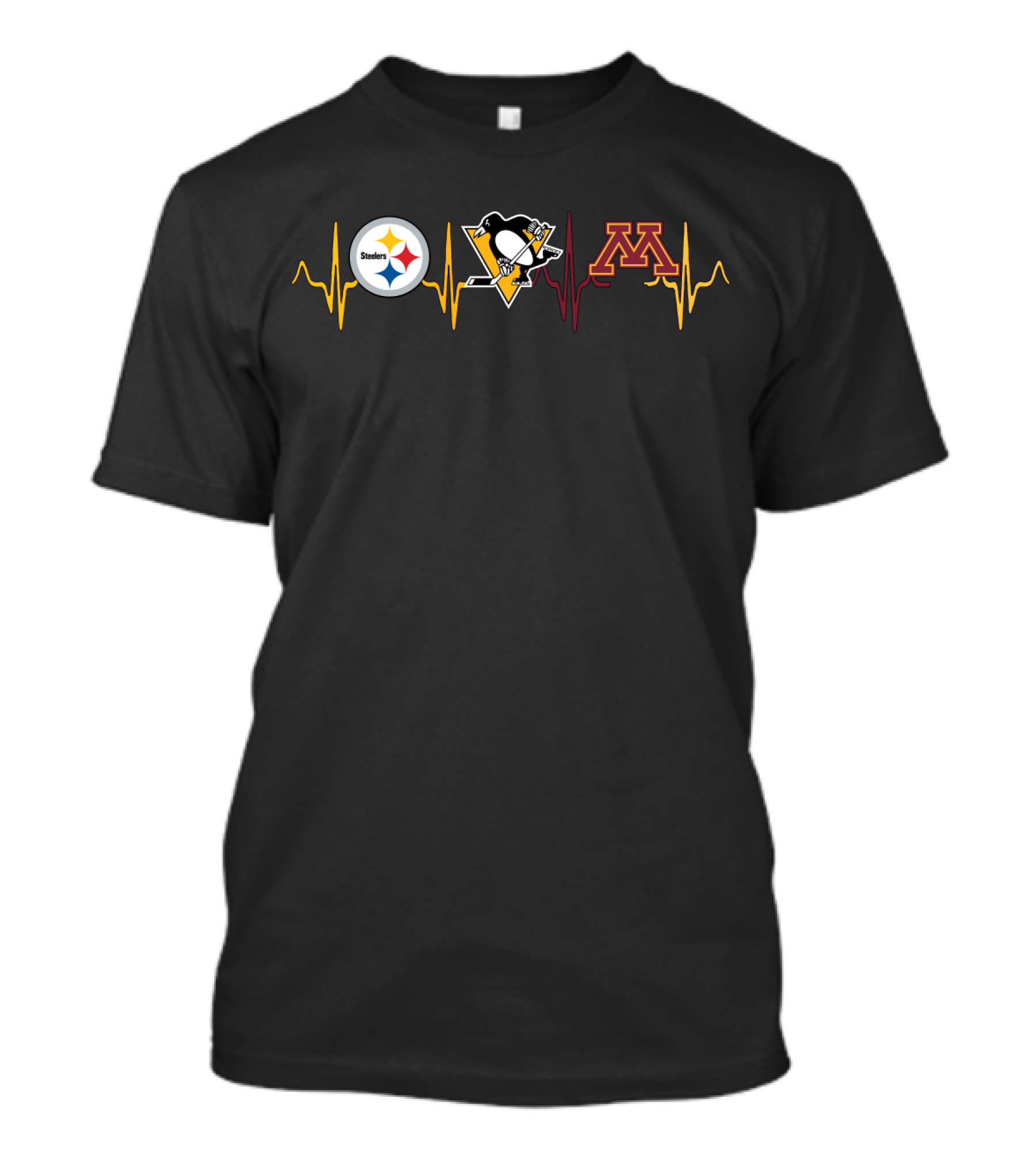 Steelers Penguins Minnesota Heartbeat T-Shirt
