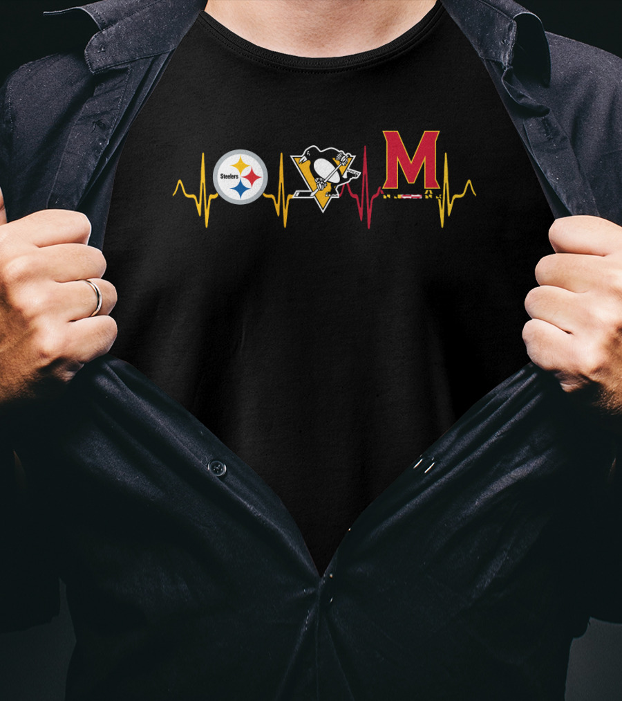 Steelers Penguins Maryland Heartbeat T-Shirt