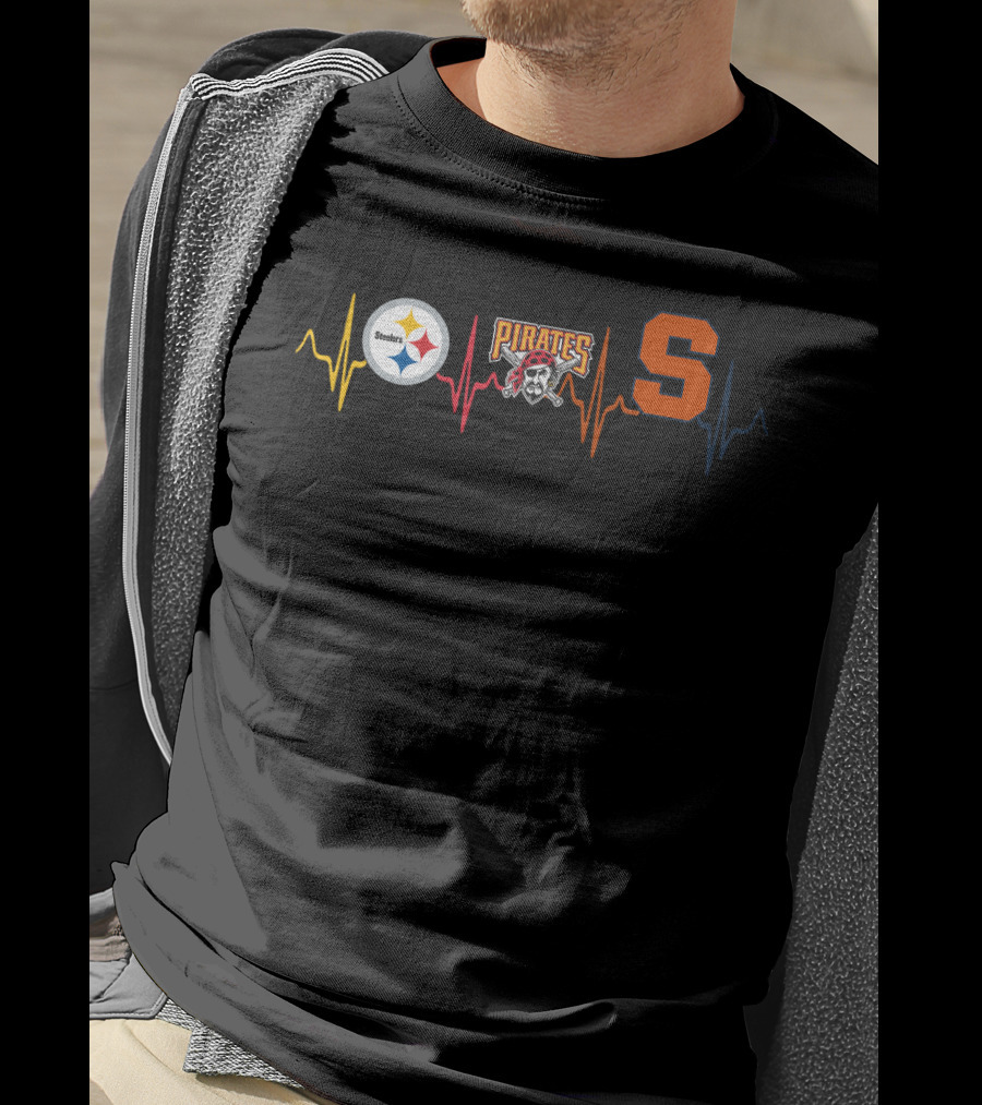 Steelers Pirates Syracuse Heartbeat T-Shirt