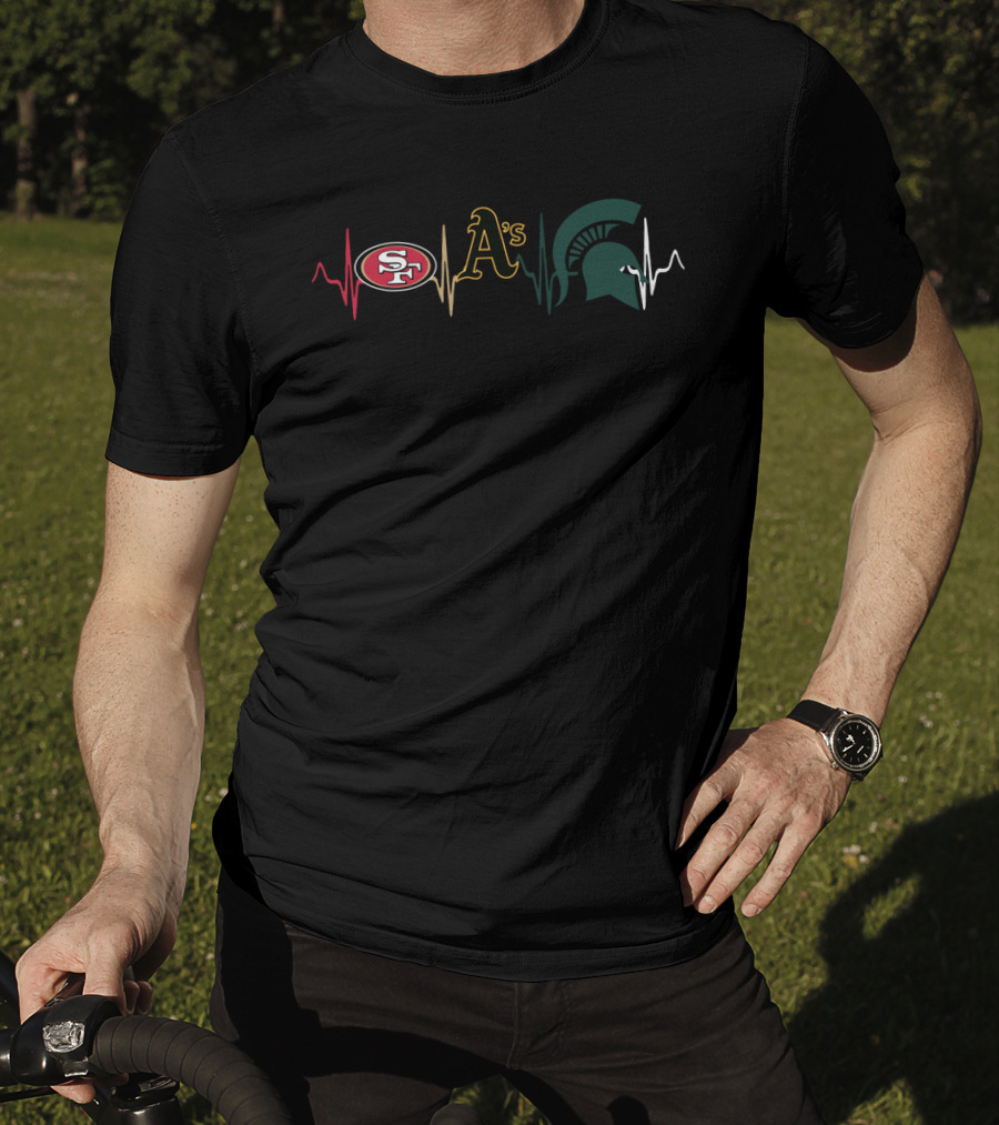 Love San Francisco 49ers Oakland Athletics Michigan State Spartans Mss T-Shirt