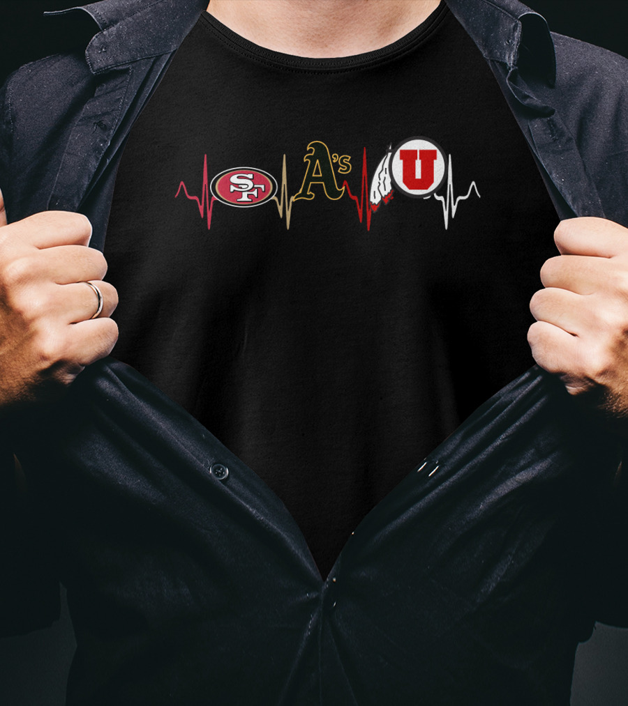 Love 49ers A's U Heartbeat Uu T-Shirt