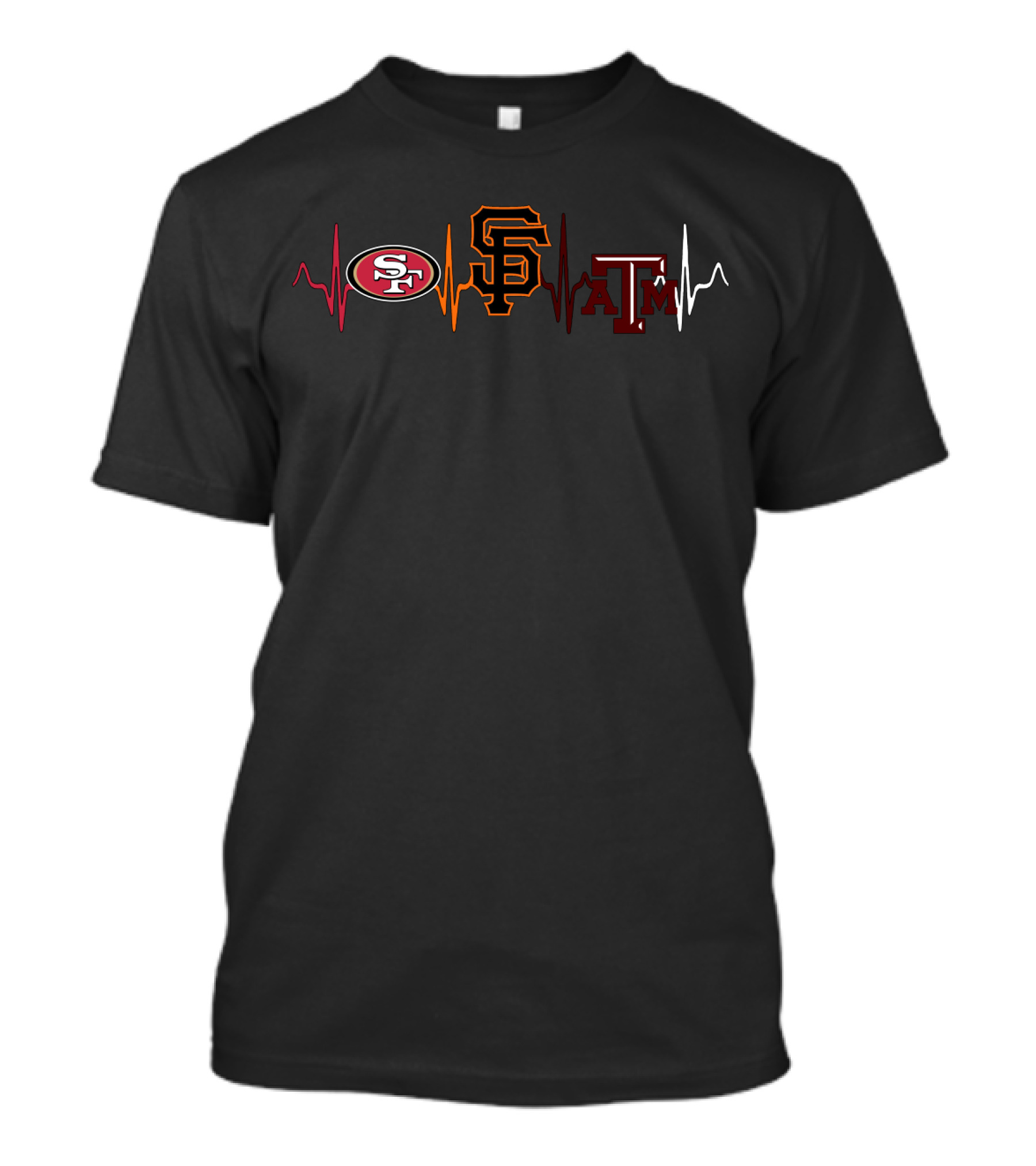 Love 49ers Giants Taa Heartbeat T-Shirt