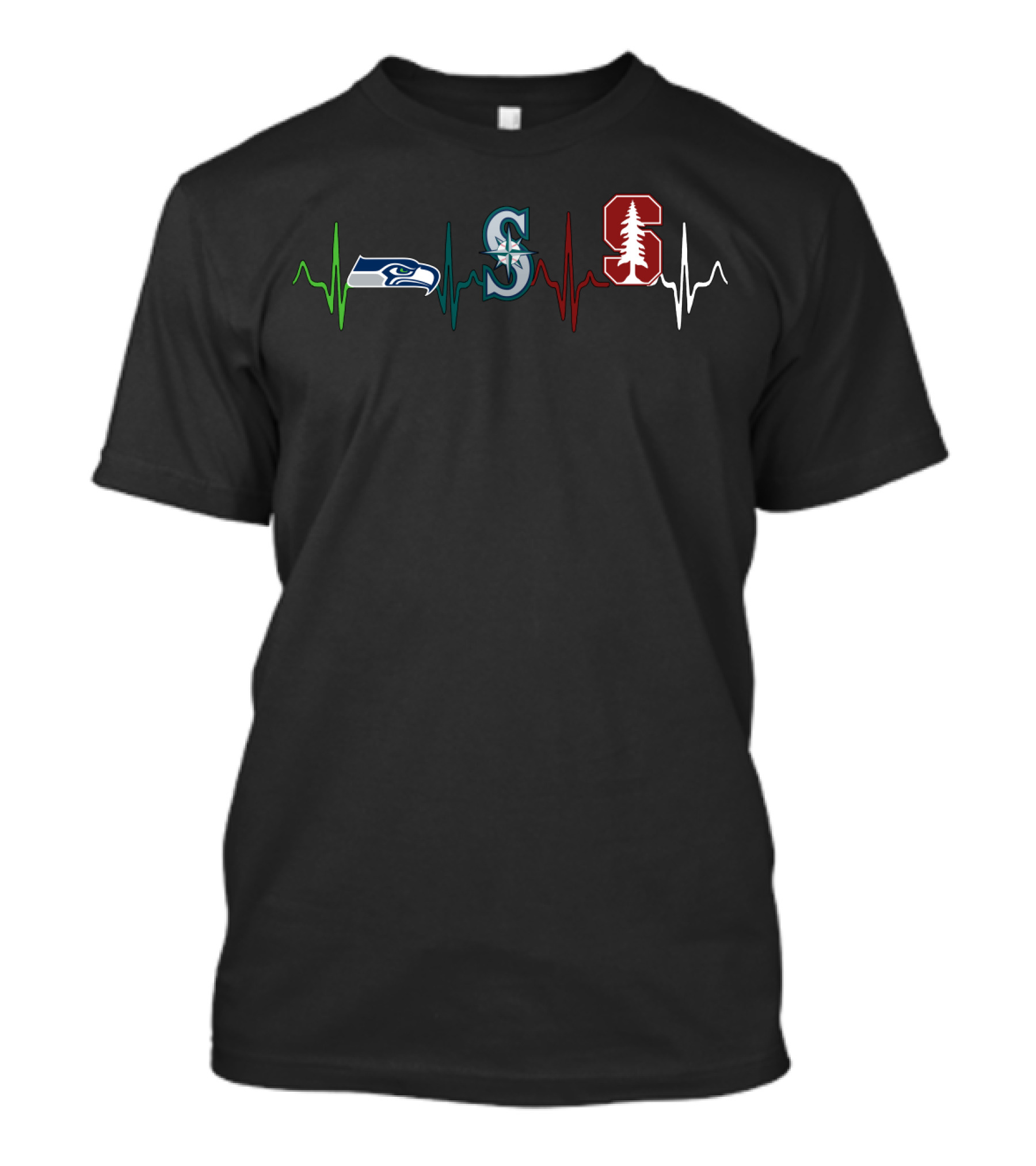 Seahawks Mariners Stanford Heartbeat T-Shirt