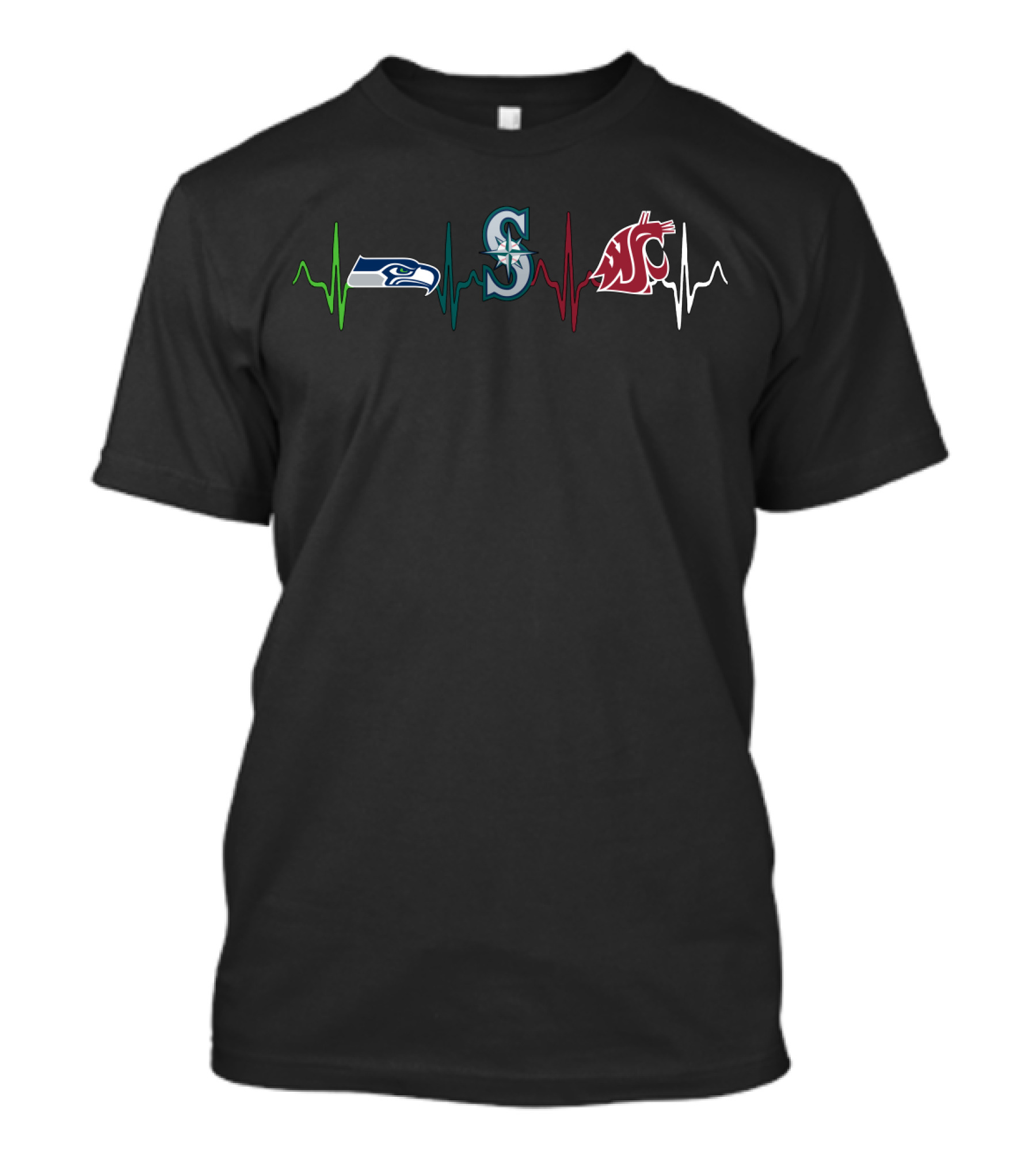 Seahawks Mariners Wsc Heartbeat T-Shirt