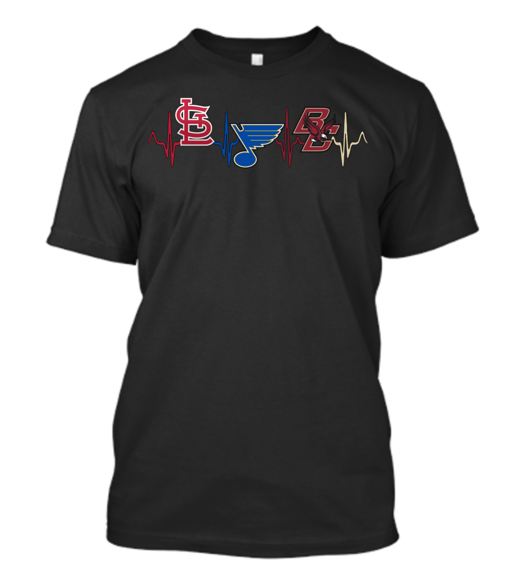 Love Stcardinals Blues Bce Heartbeat T-Shirt
