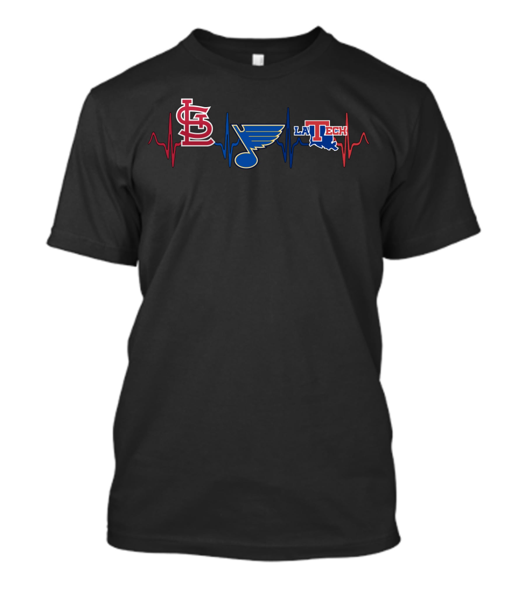 Stcardinals Blues Heartbeat La Tech T-Shirt