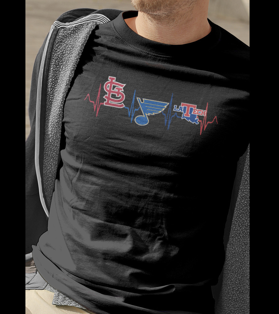 Stcardinals Blues Heartbeat La Tech T-Shirt