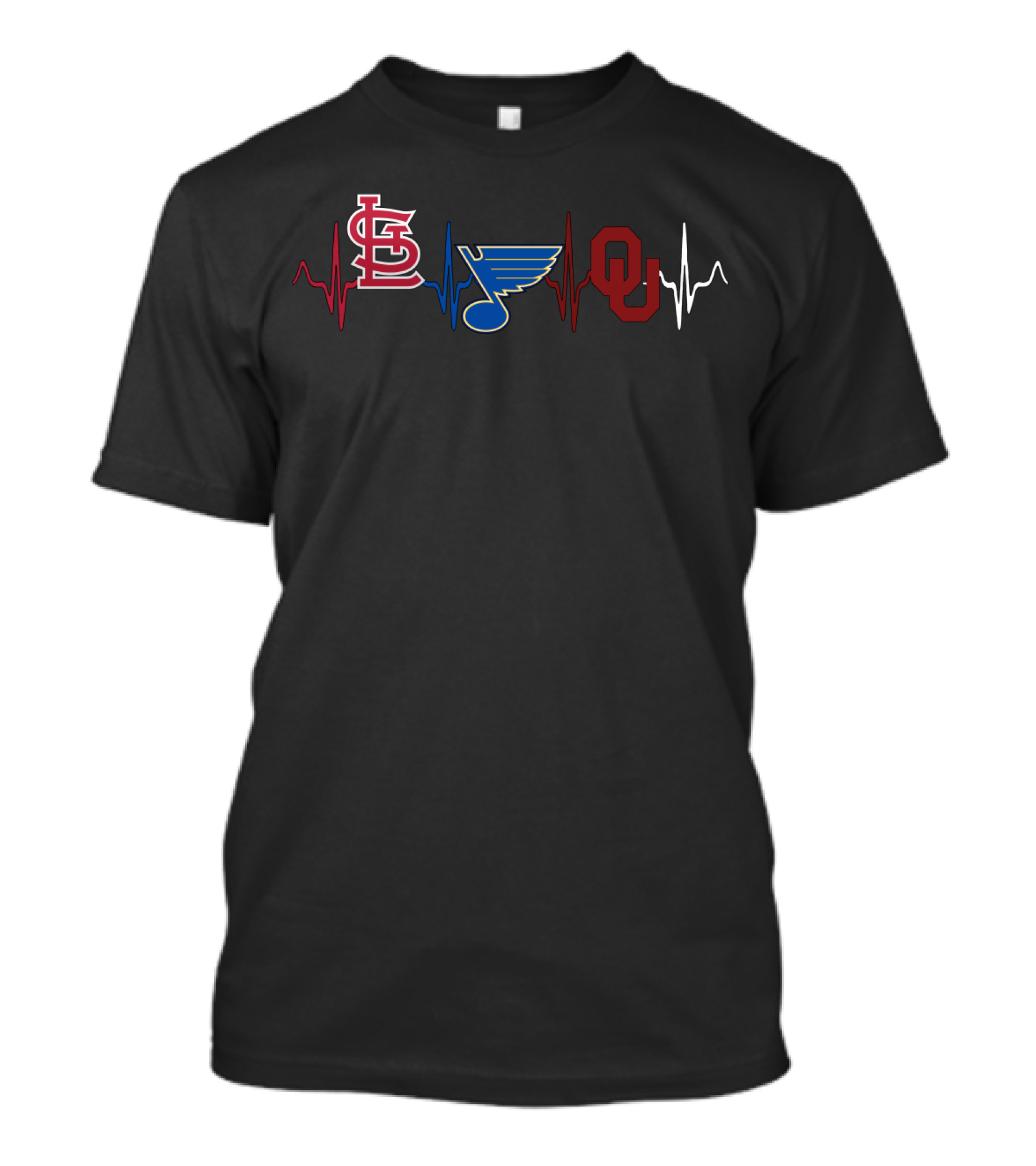 Stcardinals Blues Ou Heartbeat T-Shirt
