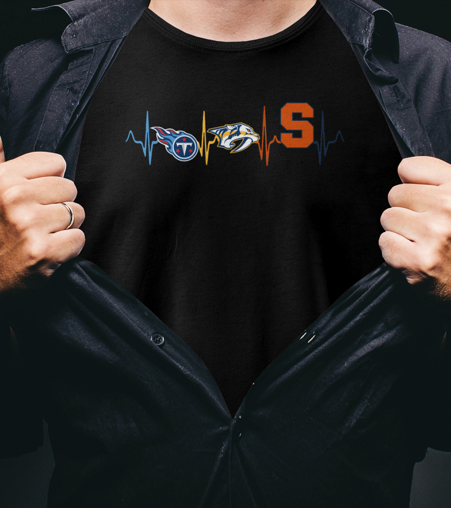Tennessee Titans Predators Syracuse Heartbeat T-Shirt