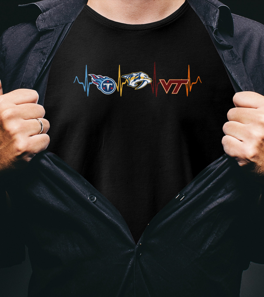 Love Titans Predators Vth Heartbeat T-Shirt