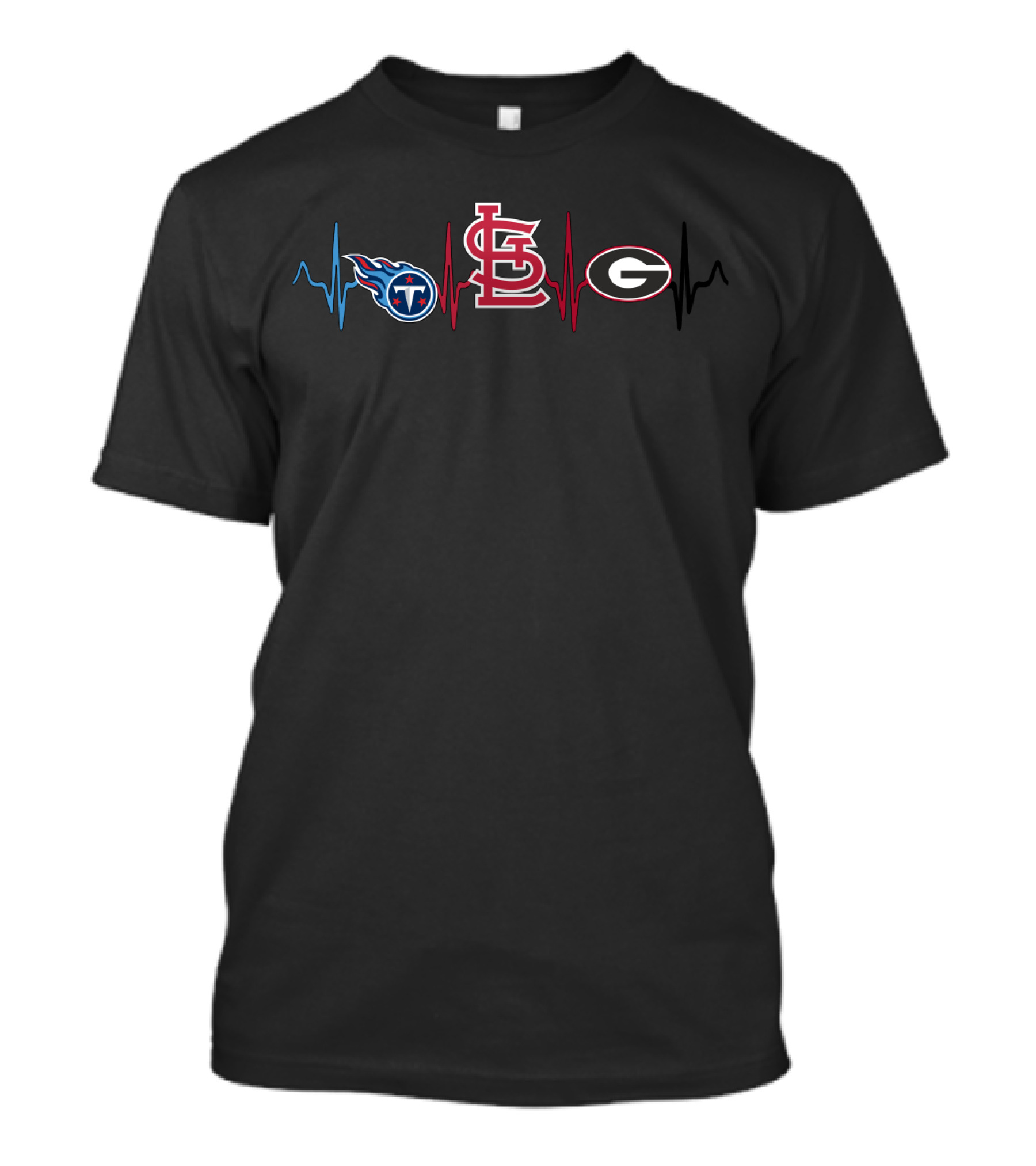 Tennessee Titans St. Louis Cardinals Georgia Bulldogs Heartbeat T-Shirt