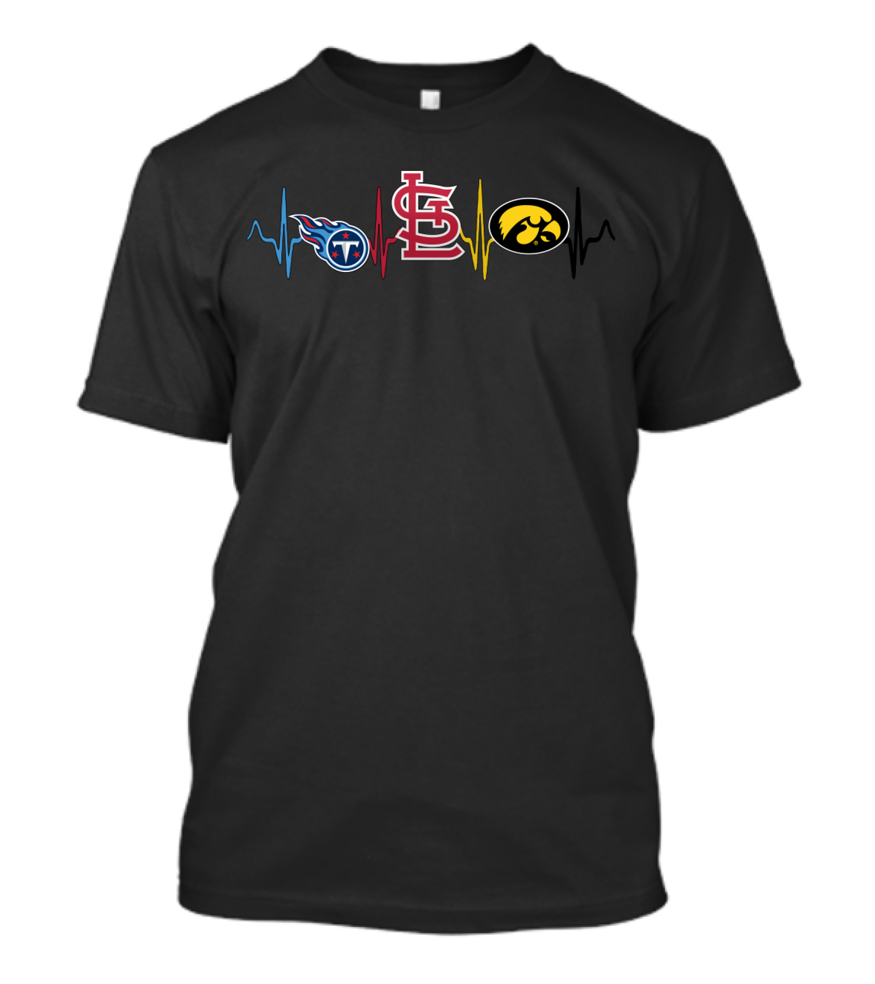 Tennessee Titans St. Louis Cardinals Iowa Hawkeyes Heartbeat T-Shirt