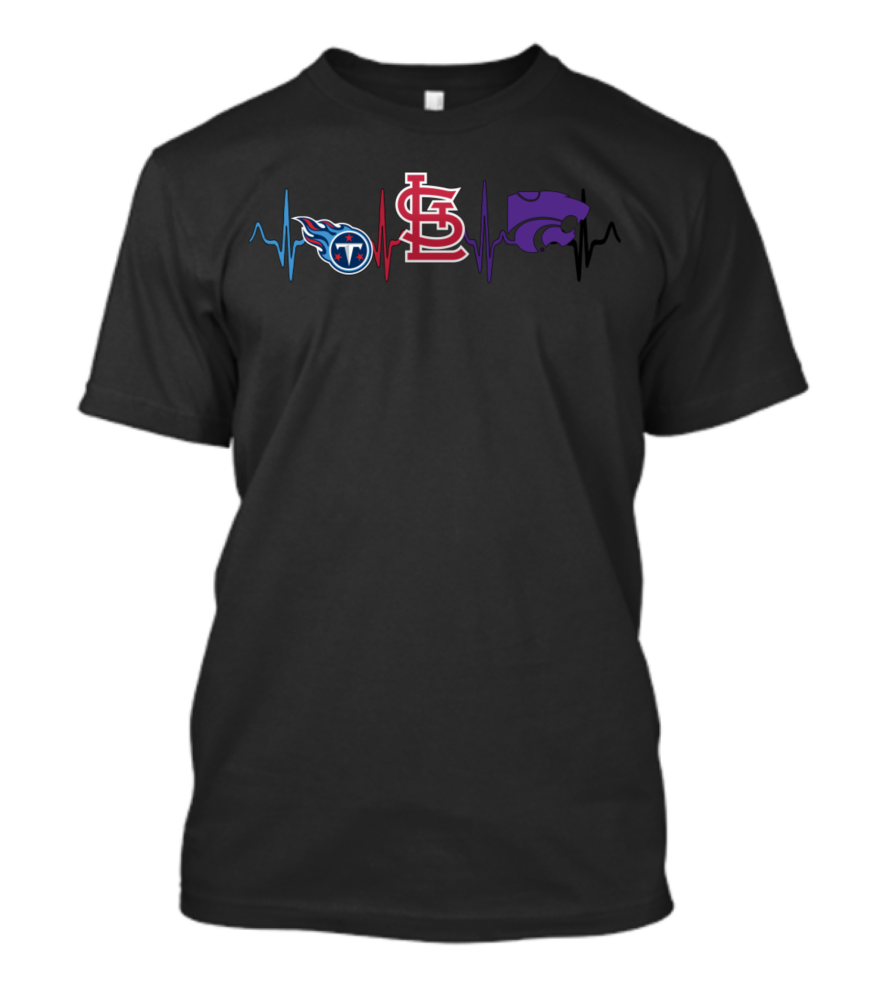 Tennessee Titans St. Louis Cardinals Kansas State Wildcats Heartbeat T-Shirt