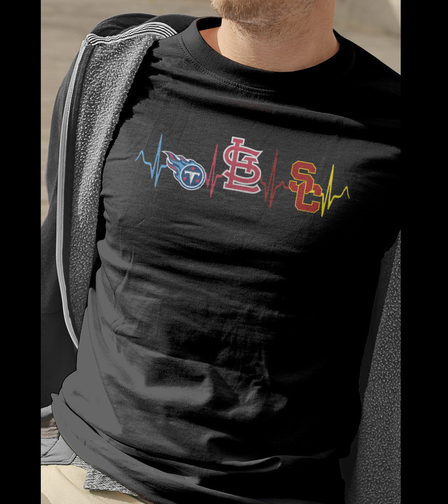 Tennessee Titans St. Louis Cardinals Usc Trojans Heartbeat T-Shirt