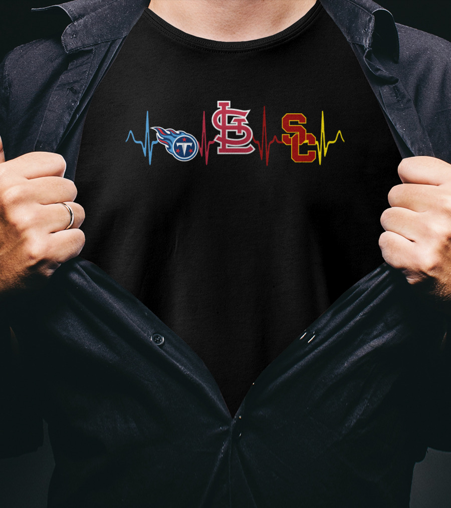 Tennessee Titans St. Louis Cardinals Usc Trojans Heartbeat T-Shirt