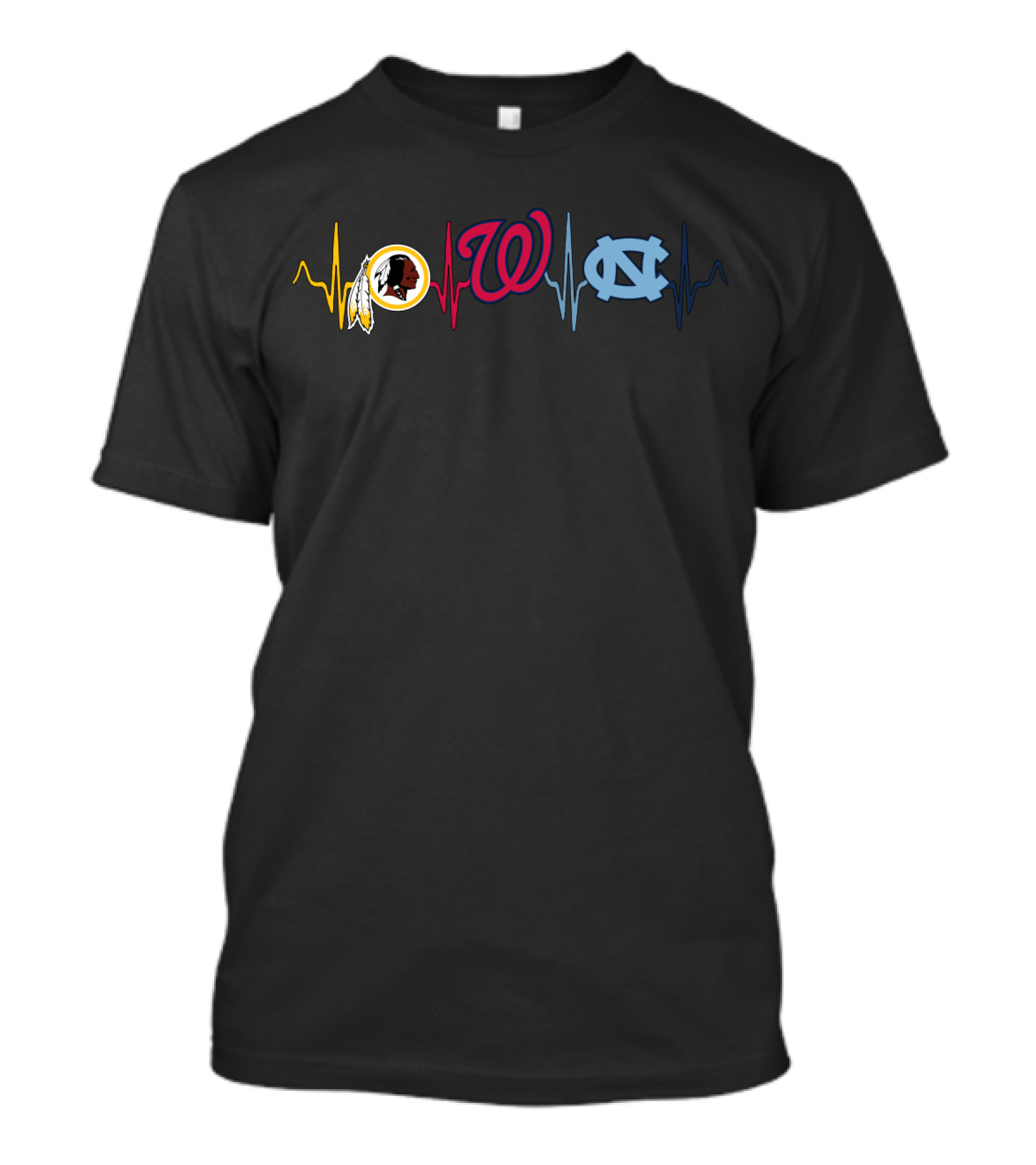 Love Redskins Nationals Unc Heartbeat T-Shirt