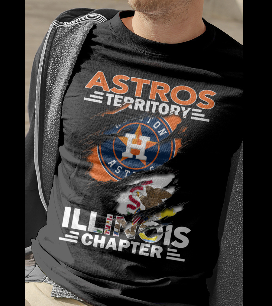 Astros Territory Houston Astros Illinois Chapter Flag Badge T-Shirt