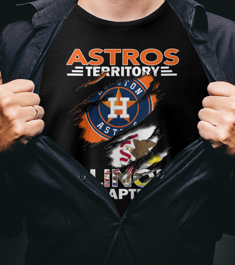 Astros Territory Houston Astros Illinois Chapter Flag Badge T-Shirt