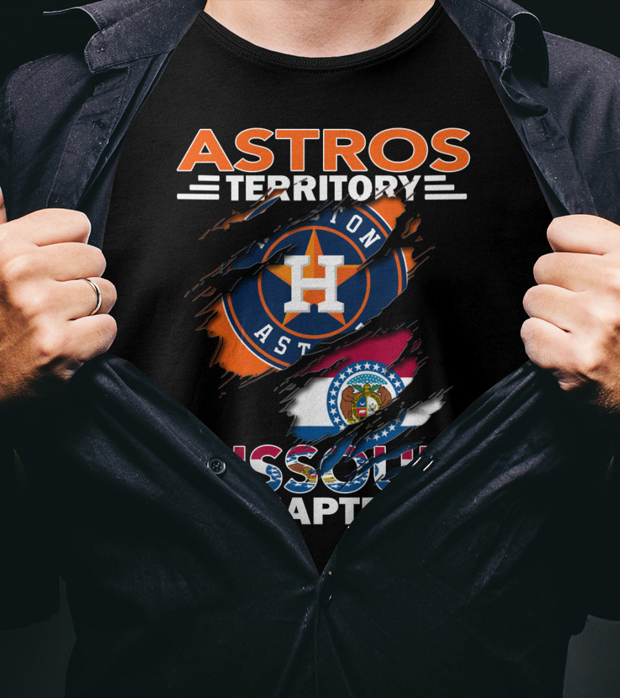 Astros Territory Missouri Chapter Houston Logo State Flag T-Shirt