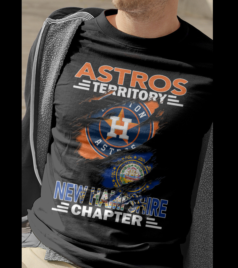 Astros Territory New Hampshire Chapter Houston Astros New Hampshire Flag Badge T-Shirt
