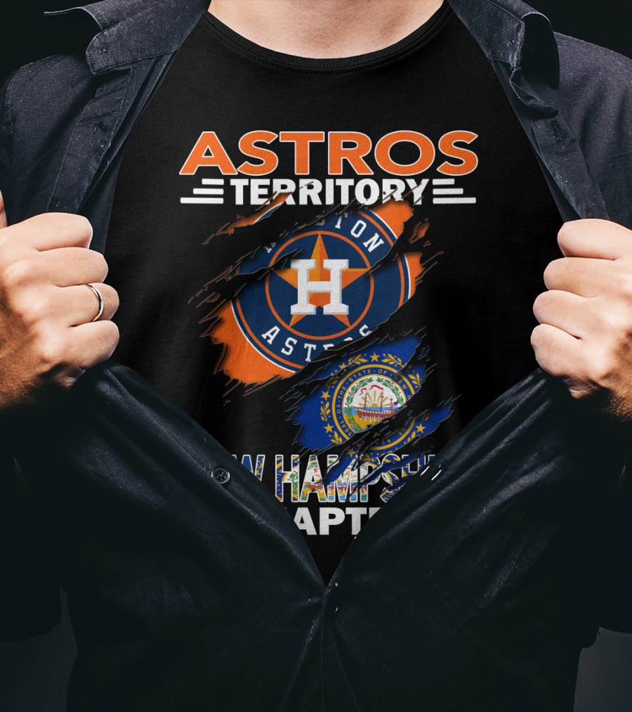 Astros Territory New Hampshire Chapter Houston Astros New Hampshire Flag Badge T-Shirt