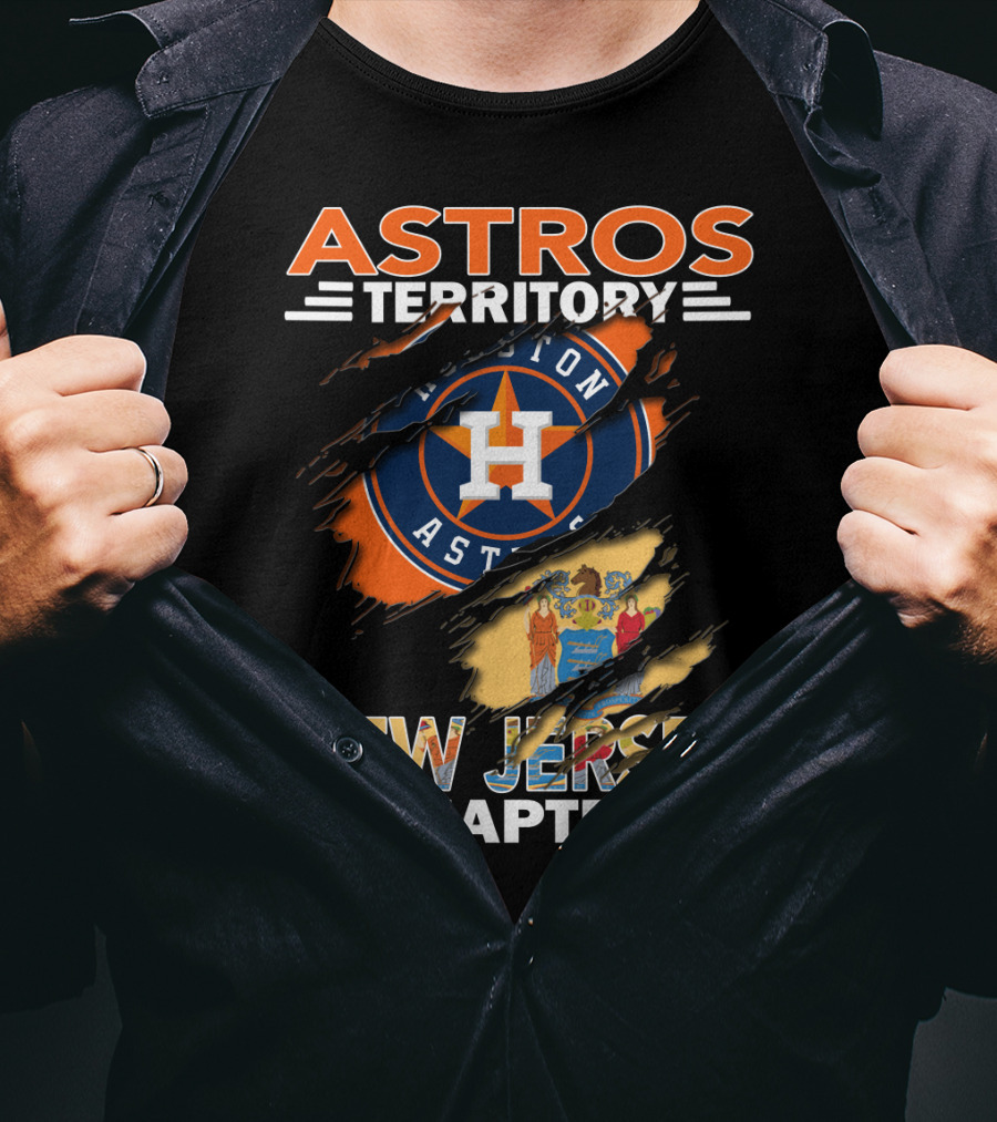 Astros Territory New Jersey Chapter Houston Logo And State Emblem T-Shirt