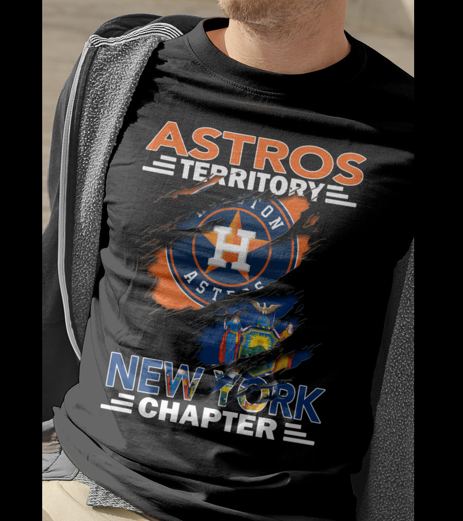Astros Territory Houston Logo New York Chapter USA Flag T-Shirt