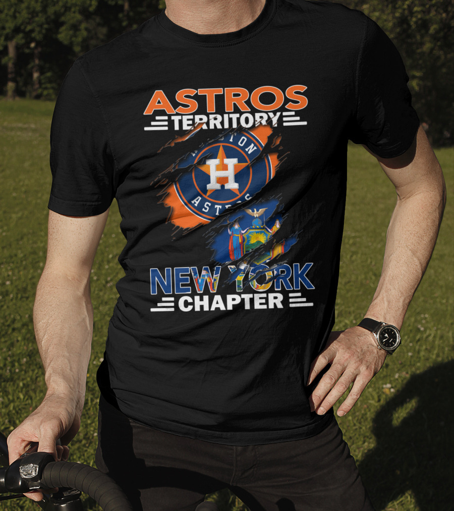 Astros Territory Houston Logo New York Chapter USA Flag T-Shirt