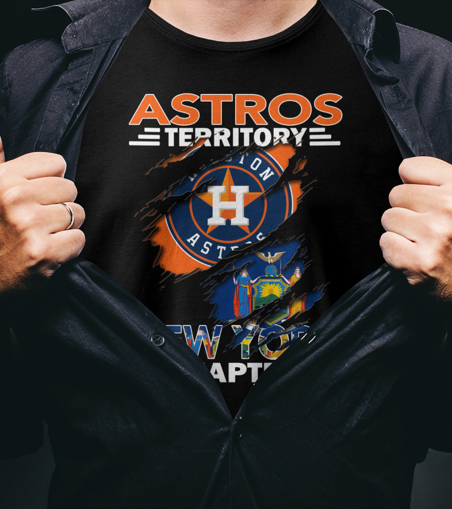 Astros Territory Houston Logo New York Chapter USA Flag T-Shirt