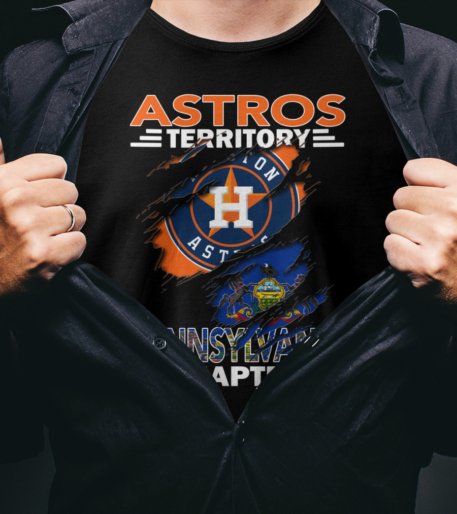 Astros Territory Houston Logo Pennsylvania Chapter Flag T-Shirt