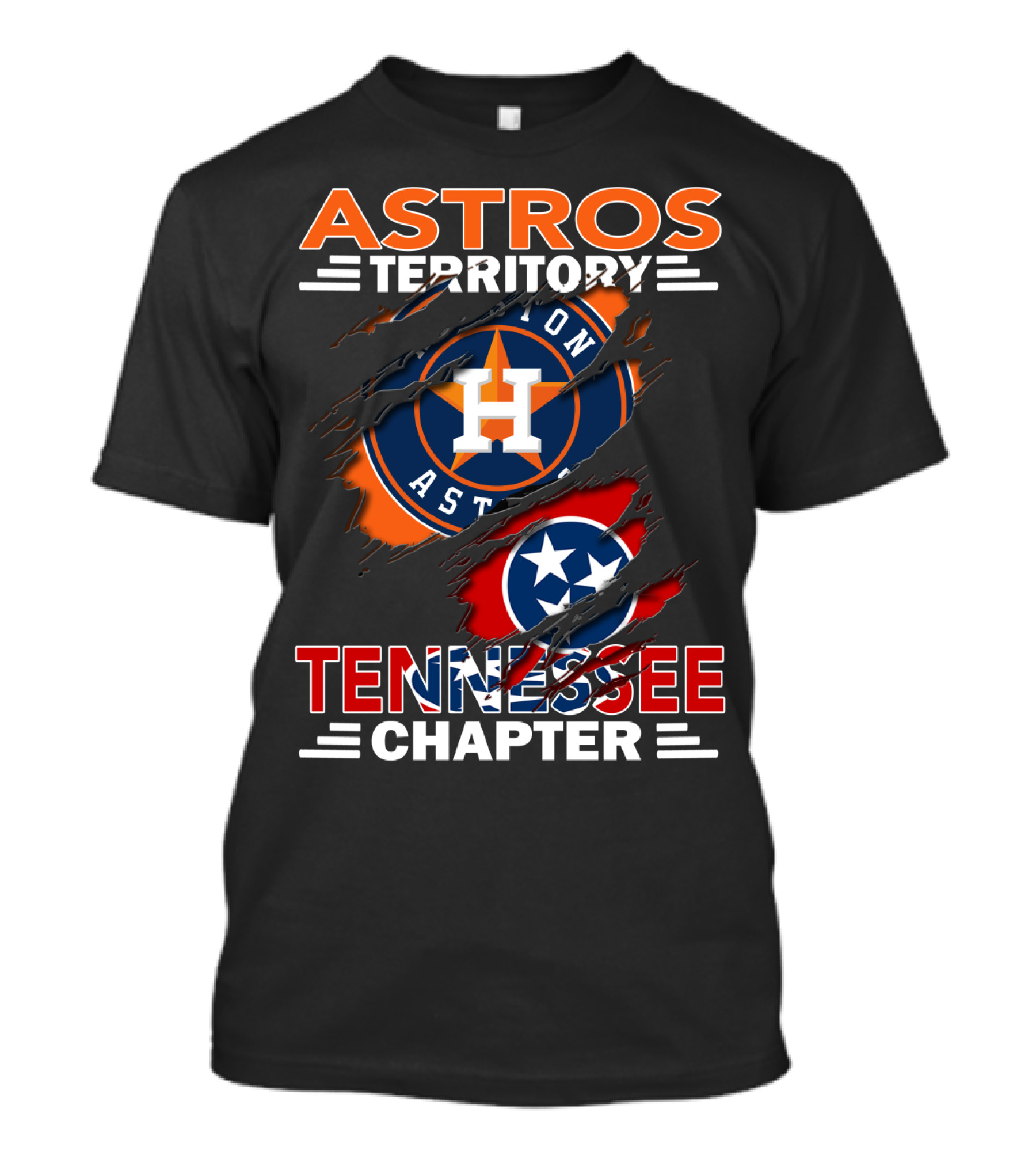 Astros Territory Tennessee Chapter Houston Logo And Tennessee Flag Elements T-Shirt