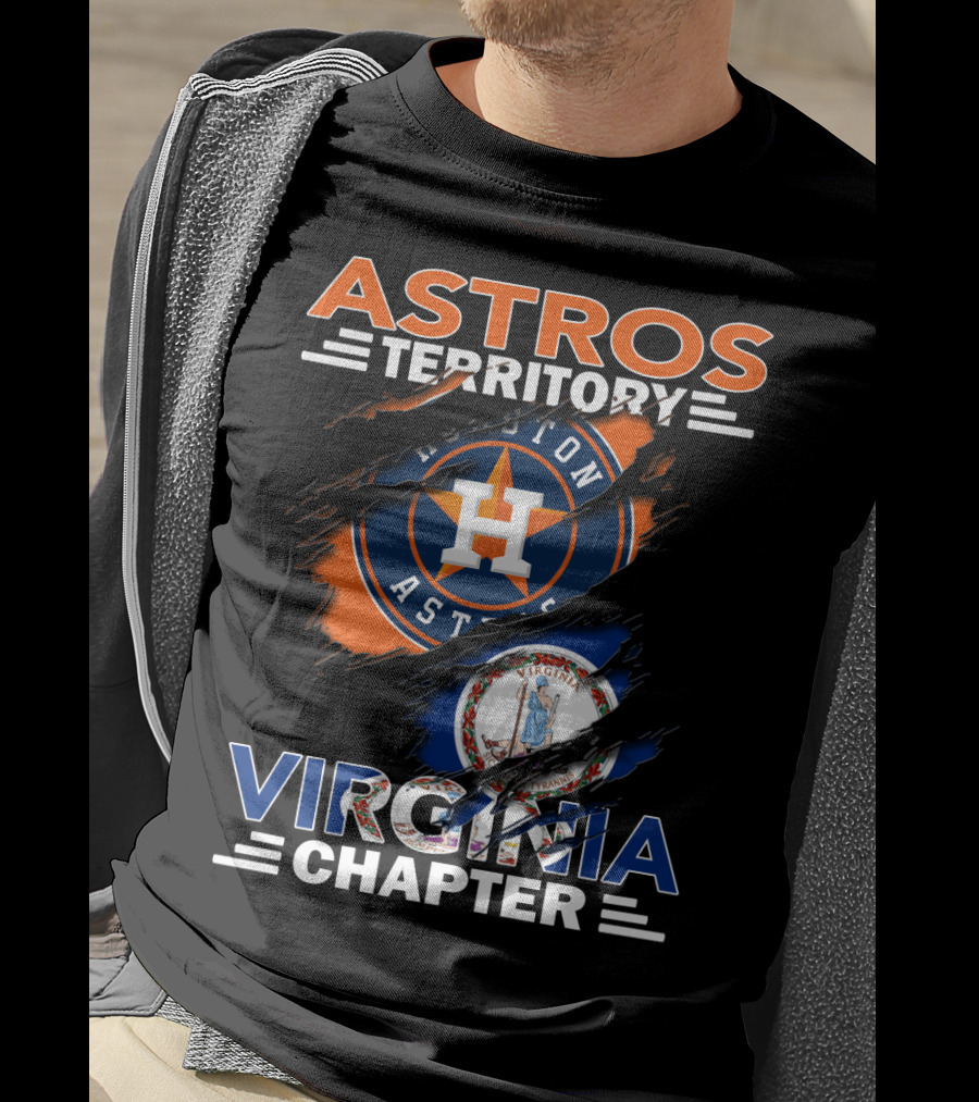 Astros Territory Virginia Chapter Houston Astros Logo Virginia Flag T-Shirt