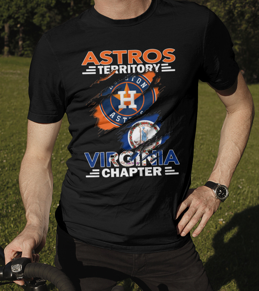 Astros Territory Virginia Chapter Houston Astros Logo Virginia Flag T-Shirt