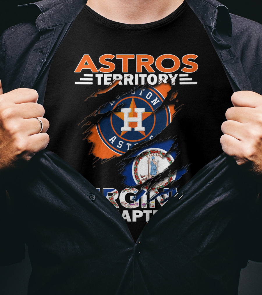 Astros Territory Virginia Chapter Houston Astros Logo Virginia Flag T-Shirt