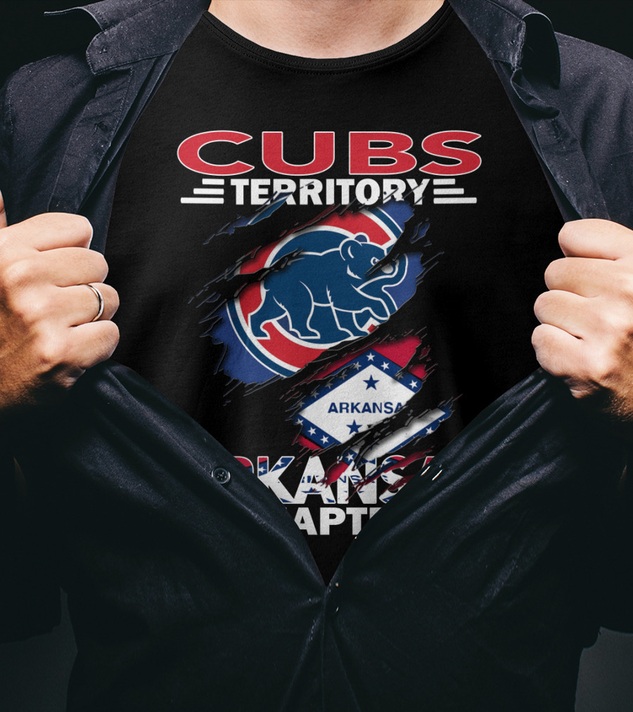 Cubs Territory Arkansas Chapter Logo With Bear And Flag Elements T-Shirt