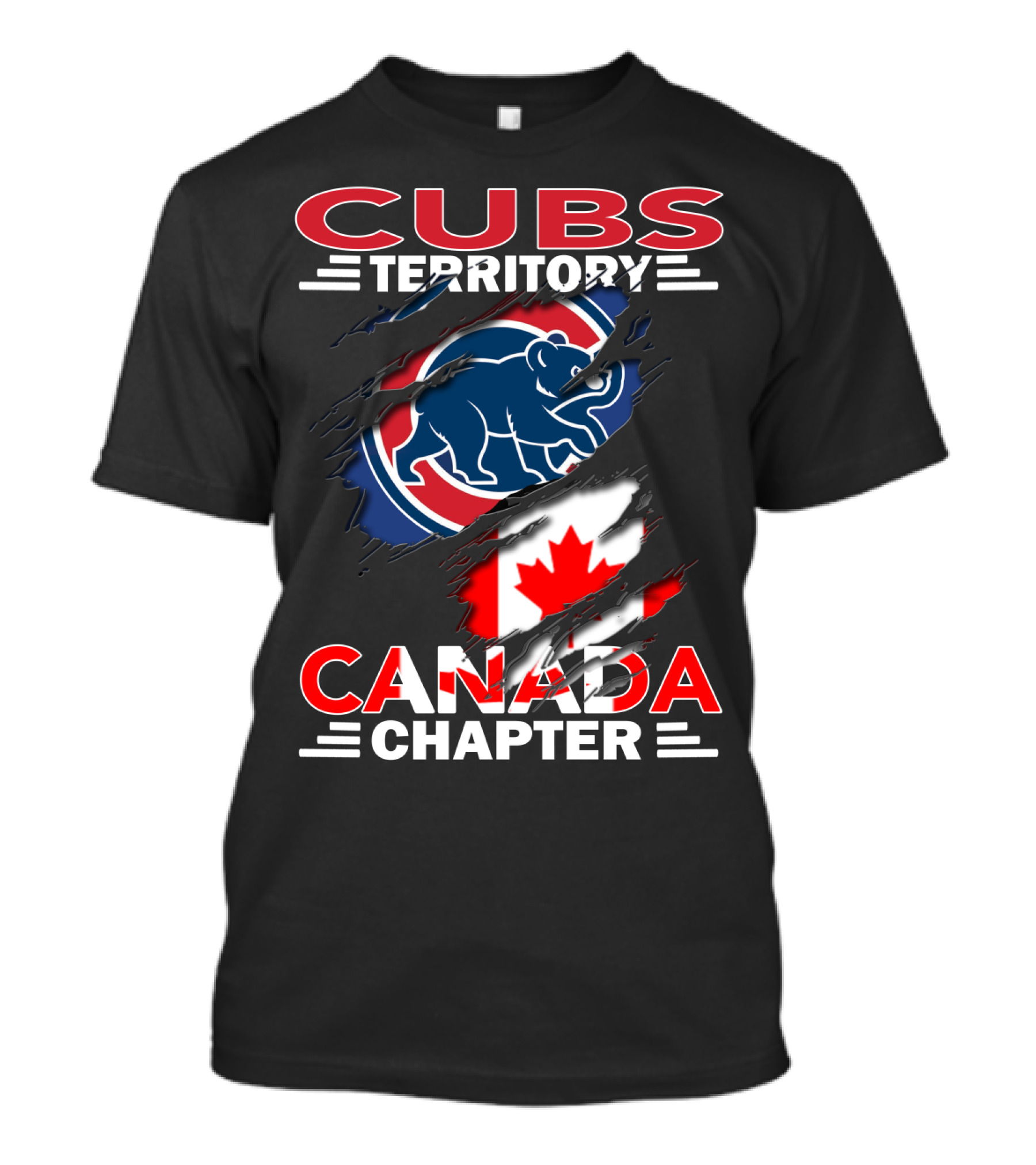 Cubs Territory Canada Chapter Toronto Blue Bear Maple Leaf Emblem T-Shirt